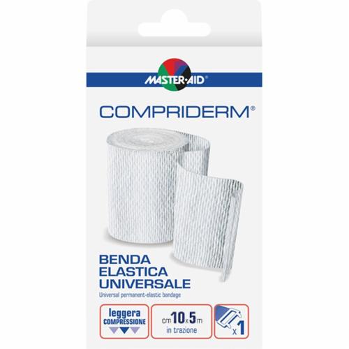 Master Aid Compriderm Universal Permanent-Elastic Bandage 5m x 10cm Ελαστικός Επίδεσμος με Άγκιστρα σε Άσπρο Χρώμα 1 Τεμάχιο